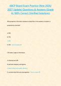 ABCP Board Exam Practice &lpar;New 2026&sol; 2027 Update&rpar; Questions & Answers &lbrace;Grade A&rcub; 100&percnt; Correct &lpar;Verified Solutions&rpar;