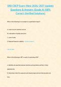 DRII CBCP Exam &lpar;New 2026 2027 Update&rpar; Questions & Answers -Grade A- 100- Correct &lpar;Verified Solutions&rpar;
