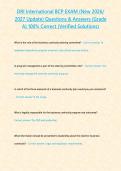 DRI International BCP EXAM &lpar;New 2026&sol; 2027 Update&rpar; Questions & Answers &lbrace;Grade A&rcub; 100&percnt; Correct &lpar;Verified Solutions&rpar;&NewLine;&NewLine;