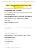 A4M Written Exam Solved Questions with&NewLine;Correct Answers
