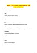 Alpha Phi Exam Review Questions with&NewLine;Correct Answers