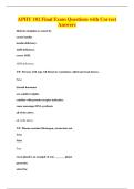 APHY 102 Final Exam Questions with Correct&NewLine;Answers