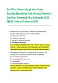 Certified General Appraiser Exam &NewLine;Practice Questions And Correct Answers &NewLine;&lpar;Verified Answers&rpar; Plus Rationale 2026 &NewLine;Q&A&vert; Instant Download Pdf 