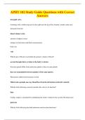 APHY 102 Study Guide Questions with Correct&NewLine;Answers