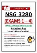 NSG 3280 Exams 1&ndash;4 Pathophysiology Tested Questions &lpar;Latest 2026&sol;2027 Update&rpar; PDF &vert; Nursing &vert; Galen College&NewLine;