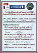 Certified Lactation Counselor &lpar;CLC&rpar; Exam 2026 &vert; Questions & Verified Answers &vert; Latest Update &vert; Graded A&plus;&NewLine;