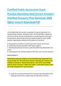 Certified Public Accountant Exam &NewLine;Practice Questions And Correct Answers &NewLine;&lpar;Verified Answers&rpar; Plus Rationale 2026 &NewLine;Q&A&vert; Instant Download Pdf  