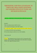 FIREFIGHTER I VDFP FINAL EXAM BANK 350 &NewLine;UNIQUE MULTIPLE-CHOICE QUESTIONS &NewLine;AND ANSWERS WITH STUDY GUIDE AND &NewLine;DETAILED RATIONALES 
