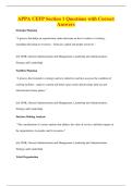 APPA CEFP Section 1 Questions with Correct&NewLine;Answers
