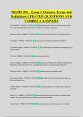 MGMT 501 - Exam 1 Glossary Terms and &NewLine;Definitions UPDATED QUESTIONS AND &NewLine;CORRECT ANSWERS