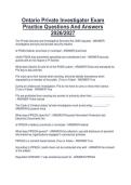 Ontario Private Investigator Exam&NewLine;Practice Questions And Answers&NewLine;2026&sol;2027