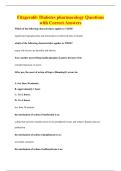 Fitzgerald- Diabetes pharmacology Questions&NewLine;with Correct Answers