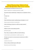 Clinical Pharmacology Midterm Exam&NewLine;FitzGerald Questions with Correct Answers