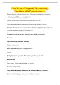 Final Exam - Fitzgerald Pharmacology&NewLine;Questions with Correct Answers