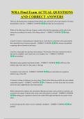 WRA Final Exam ACTUAL QUESTIONS &NewLine;AND CORRECT ANSWERS