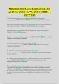 Wisconsin Real Estate Exam UPDATED &NewLine;ACTUAL QUESTIONS AND CORRECT &NewLine;ANSWERS