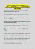 Wisconsin Real Estate Exam Prep &NewLine;ACTUAL QUESTIONS AND CORRECT &NewLine;ANSWERS