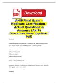 2027 AHIP Final Exam &ndash; Medicare Certification &ndash; Actual Questions & Verified Answers &lpar;AHIP&rpar; Guarantee Pass &lpar;Updated Pdf&rpar;