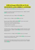 CHPA&period;8 Exam UPDATED ACTUAL &NewLine;QUESTIONS AND CORRECT ANSWERS