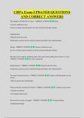 CHPA Exam UPDATED QUESTIONS &NewLine;AND CORRECT ANSWERS