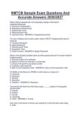 NMTCB Sample Exam Questions And&NewLine;Accurate Answers 2026&sol;2027