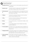 Personal Finance Exam 1 Study Guide &sol; Score 100&percnt; &sol; New Version 2025-2026 &sol; Financial Planning & Money Management Test Prep&NewLine;&NewLine;