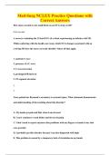 Med-Surg NCLEX Practice Questions with&NewLine;Correct Answers