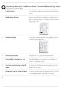 Pharmacy Technician Certification Exam Content Outline and Key Topics &sol; Score 100&percnt; &sol; New 2025-2026 Update &sol; PTCE & ExCPT Test Prep Study Guide&NewLine;&NewLine;