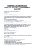 Latest NMTCB Practice Exam&NewLine;Questions And 100&percnt; Correct Answers&NewLine;2026&sol;2027