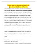 Neurocognitive dirsorders Case Study&NewLine;Questions with Correct Answers