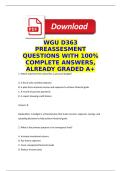 WGU D363 PREASSESMENT QUESTIONS WITH 100&percnt; COMPLETE ANSWERS&comma; ALREADY GRADED A&plus;