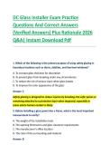 DC Glass Installer Exam Practice &NewLine;Questions And Correct Answers &NewLine;&lpar;Verified Answers&rpar; Plus Rationale 2026 &NewLine;Q&A&vert; Instant Download Pdf 