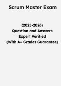 Scrum Master Exam &vert; Questions & Verified Answers &vert; Comprehensive Scrum Master Certification Exam Review Study Guide PDF &vert; 2026