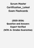 Scrum Master Certification Latest Exam Flashcards &vert; Questions & Verified Answers &vert; Comprehensive Scrum Master Certification Exam Review Study Guide PDF &vert; 2026