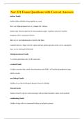 Nur 221 Exam Questions with Correct Answers