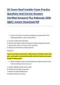 DC Green Roof Installer Exam Practice &NewLine;Questions And Correct Answers &NewLine;&lpar;Verified Answers&rpar; Plus Rationale 2026 &NewLine;Q&A&vert; Instant Download Pdf 