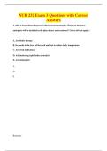 NUR 232 Exam 3 Questions with Correct&NewLine;Answers