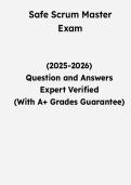 SAFe Scrum Master Exam &vert; Questions & Verified Answers &vert; Comprehensive SAFe Scrum Master Certification Exam Review Study Guide PDF &vert; 2026&NewLine;
