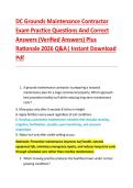 DC Grounds Maintenance Contractor &NewLine;Exam Practice Questions And Correct &NewLine;Answers &lpar;Verified Answers&rpar; Plus &NewLine;Rationale 2026 Q&A&vert; Instant Download &NewLine;Pdf 