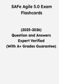 SAFe Agile 5&period;0 Exam Flashcards &vert; Questions & Verified Answers &vert; Comprehensive Scaled Agile Framework Certification Exam Review Study Guide PDF &vert; 2026&NewLine;