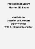 Professional Scrum Master III Exam &vert; Questions & Verified Answers &vert; Comprehensive PSM III Certification Exam Review Study Guide PDF &vert; 2026