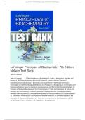 Test Bank For Lehninger Principles of Biochemistry&comma; 7th Edition by David L&period; Nelson&comma; Michael M&period; Cox &lpar;FULLY COVERED CHAPTERS 1 - 28 AND LATEST VERSION&rpar;