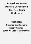 Professional Scrum Master I Certification Overview Exam Flashcards &vert; Questions & Verified Answers &vert; Comprehensive PSM I Certification Exam Review Study Guide PDF &vert; 2026&NewLine;