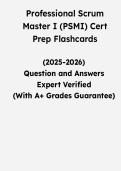 Professional Scrum Master I &lpar;PSMI&rpar; Cert Prep Flashcards &vert; Questions & Verified Answers &vert; Comprehensive PSM I Certification Exam Review Study Guide PDF &vert; 2026