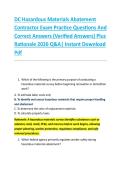 DC Hazardous Materials Abatement &NewLine;Contractor Exam Practice Questions And &NewLine;Correct Answers &lpar;Verified Answers&rpar; Plus &NewLine;Rationale 2026 Q&A&vert; Instant Download &NewLine;Pdf 