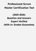 Professional Scrum Master Certification Test &vert; Questions & Verified Answers &vert; Comprehensive Professional Scrum Master Certification Exam Review Study Guide PDF &vert; 2026