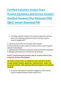 Certified Valuation Analyst Exam &NewLine;Practice Questions And Correct Answers &NewLine;&lpar;Verified Answers&rpar; Plus Rationale 2026 &NewLine;Q&A&vert; Instant Download Pdf  
