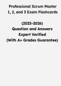 Professional Scrum Master 1&comma; 2&comma; and 3 Exam Flashcards &vert; Questions & Verified Answers &vert; Comprehensive PSM I&comma; II & III Certification Exam Review Study Guide PDF &vert; 2026