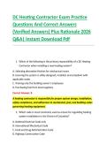 DC Heating Contractor Exam Practice &NewLine;Questions And Correct Answers &NewLine;&lpar;Verified Answers&rpar; Plus Rationale 2026 &NewLine;Q&A&vert; Instant Download Pdf 