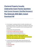 Chartered Property Casualty  &NewLine;Underwriter Exam Practice Questions  &NewLine;And Correct Answers &lpar;Verified Answers&rpar;  &NewLine;Plus Rationale 2026 Q&A&vert; Instant  &NewLine;Download Pdf 